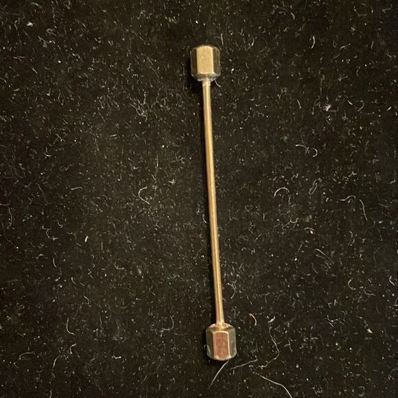 Vintage-1960s-gold tone hexagonal shaped tie tack/lapel pin - Picture 1 of 12